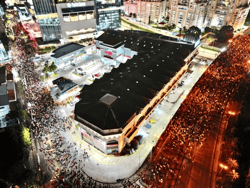 Aerial View of Mine Protest